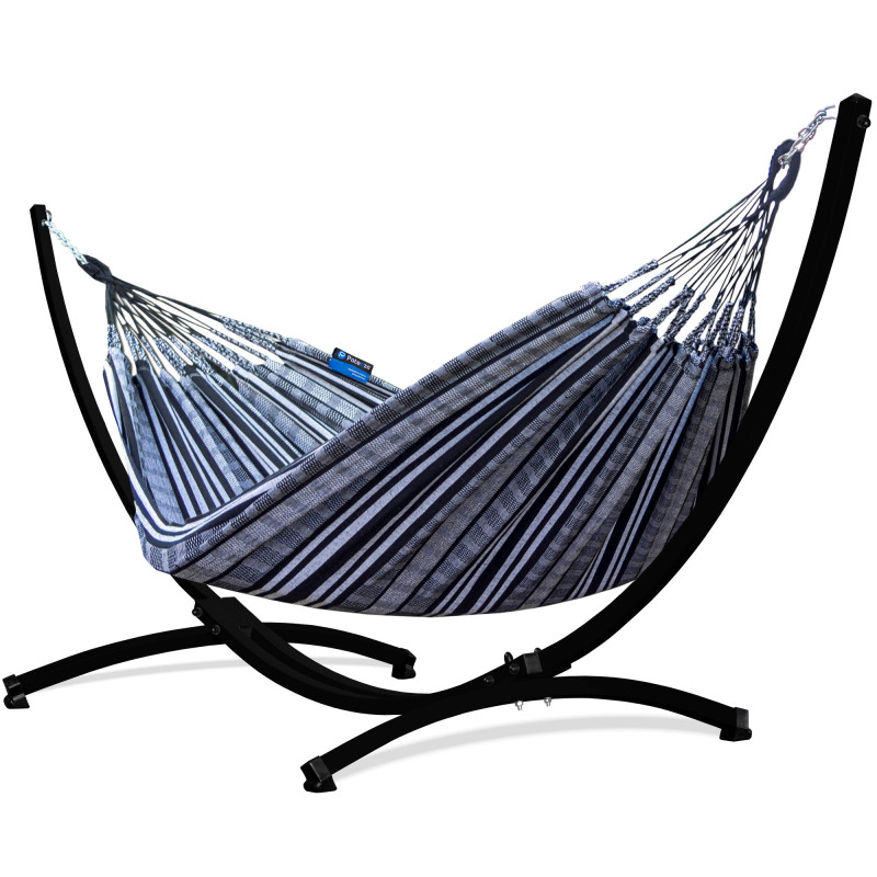 Potenza Pereira Hängematte mit Gestell – 220kg für 2 Personen I Hängematte - 220x140, 160kg I Zebra