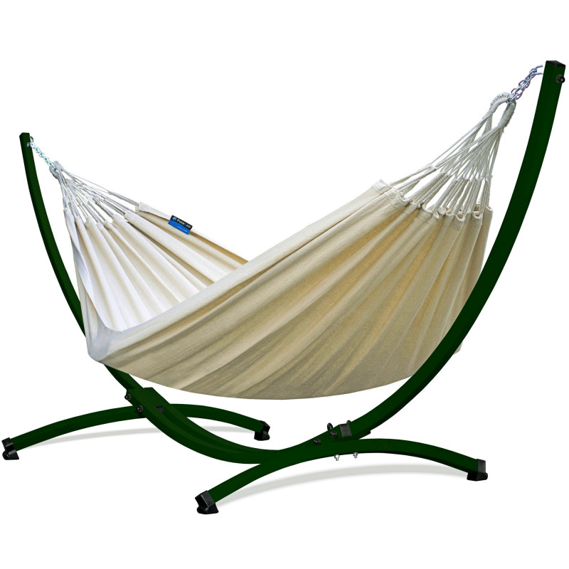 Potenza Hängematte mit Gestell – 220kg für 2 Personen I Medelin Hängematte - 230x160, 200kg I Ecru