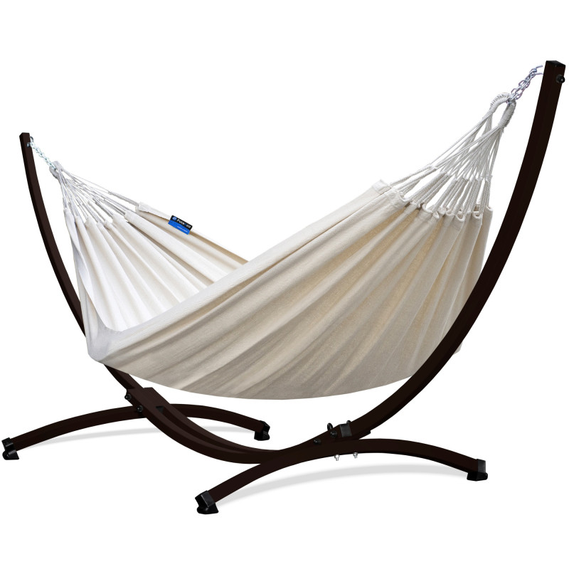Potenza Hängematte mit Gestell – 220kg für 2 Personen I Medelin Hängematte - 230x160, 200kg I Ecru