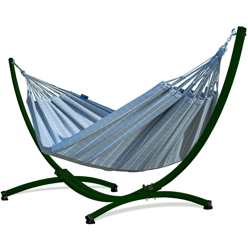 Potenza Catargo Hängematte mit Gestell für 2 Personen, Hängematte- 220x160, 220kg I Cocoon - Moon / Grau