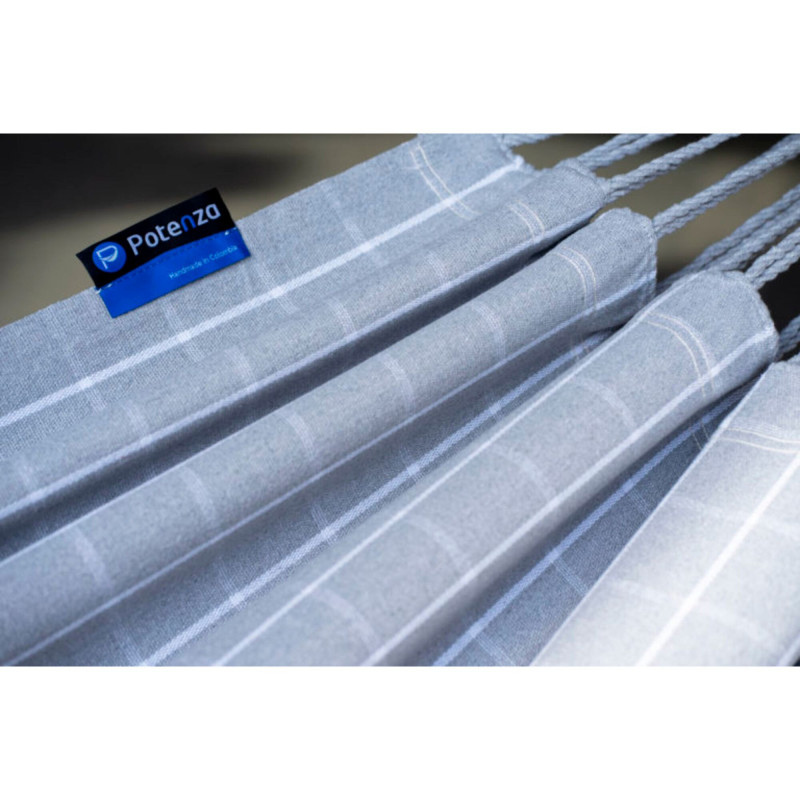 Potenza Catargo Hängematte mit Gestell für 2 Personen, Hängematte- 220x160, 220kg I Cocoon - Moon / Grau