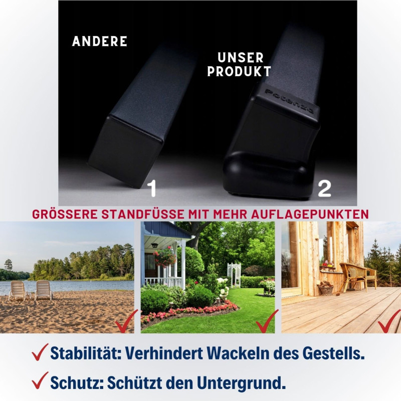 Potenza Tytan Gestell Outdoor Hängemattengestell  370cm,  350kg I Ständer Für Hängematten