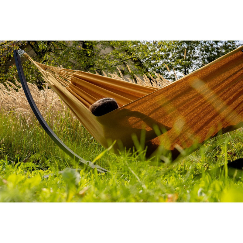 Potenza Merida Hängematte mit Verzinkter Gestell für 2 Personen, Hängematte- 220x160, 220kg I Cocoon - Golden