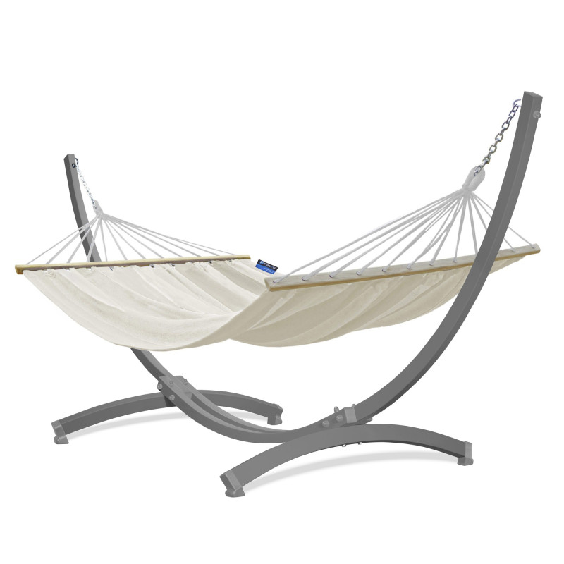 Potenza Roma XL Stabhängematte mit Verzinkter Tytan Gestell für 2 Personen I Hängematte- 220x160, 200kg I Ecru