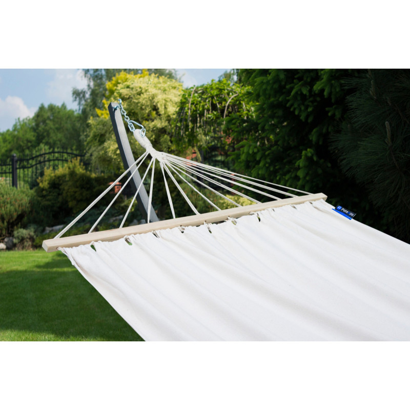 Potenza Roma XL Stabhängematte mit Verzinkter Tytan Gestell für 2 Personen I Hängematte- 220x160, 200kg I Ecru