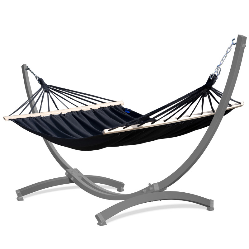 Potenza Roma XL Stabhängematte mit Verzinkter Tytan Gestell für 2 Personen I Hängematte- 220x160, 200kg I Schwarz