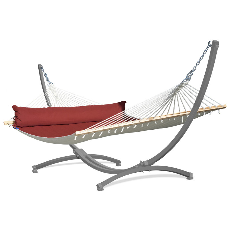 Potenza Panama Stabhängematte mit Verzinkter Gestell bis 220kg I Hängematte- 210x140, 200kg I Rot
