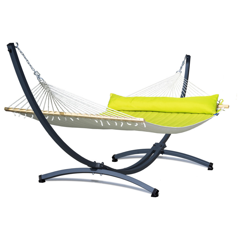 Potenza Panama Stabhängematte mit Verzinkter Gestell bis 220kg I Hängematte- 210x140, 200kg I Limette