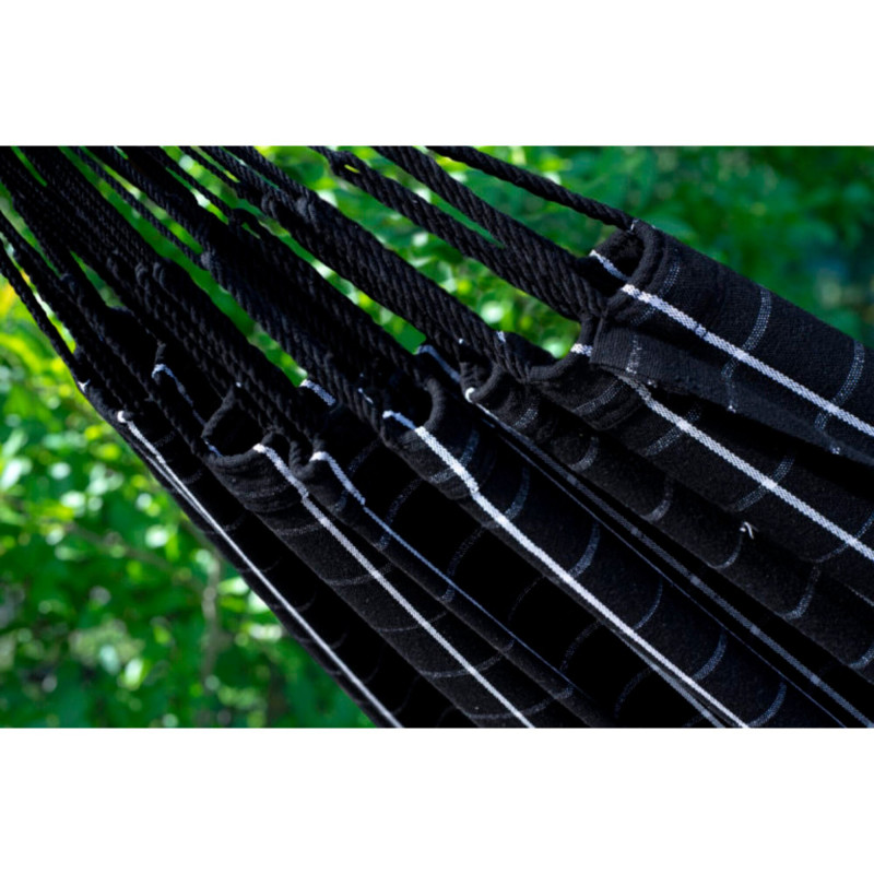 Potenza Catargo Hängematte mit Verzinkter Tytan Gestell für 2 Personen, Hängematte- 220x160, 220kg I Cocoon - Schwarz