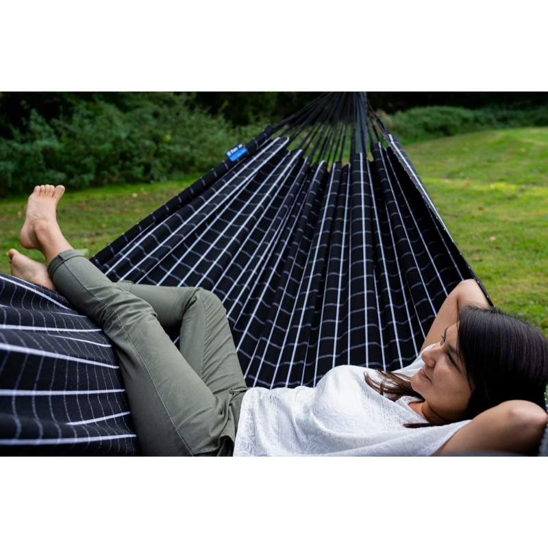 Potenza Catargo Hängematte mit Verzinkter Tytan Gestell für 2 Personen, Hängematte- 220x160, 220kg I Cocoon - Schwarz