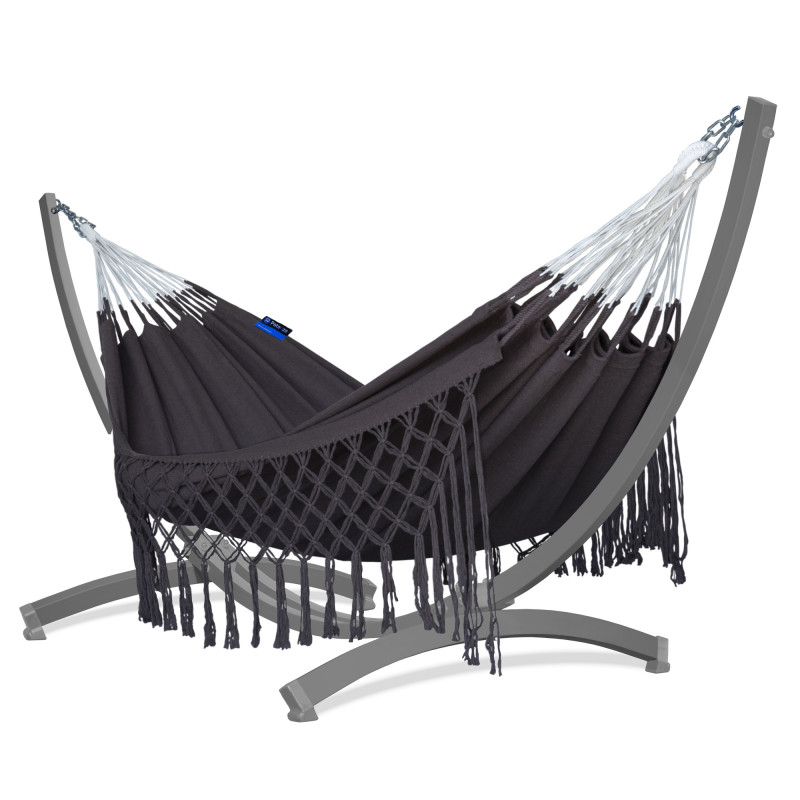 Potenza Medelin Hängematte mit Tytan Gestell für 2 Personen, Hängematte-  230x160, 200kg I Medelin Coffee