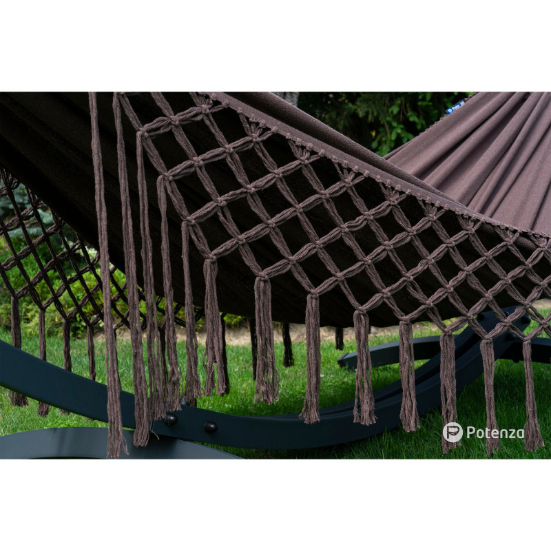 Potenza Medelin Hängematte mit Tytan Gestell für 2 Personen, Hängematte-  230x160, 200kg I Medelin Coffee