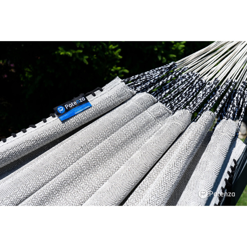 Potenza Hängematte mit Gestell  I Medelin100% Baumwolle Doppelhängematte 230x160, 200kg I  Aluminium Hängemattengestell 200 kg