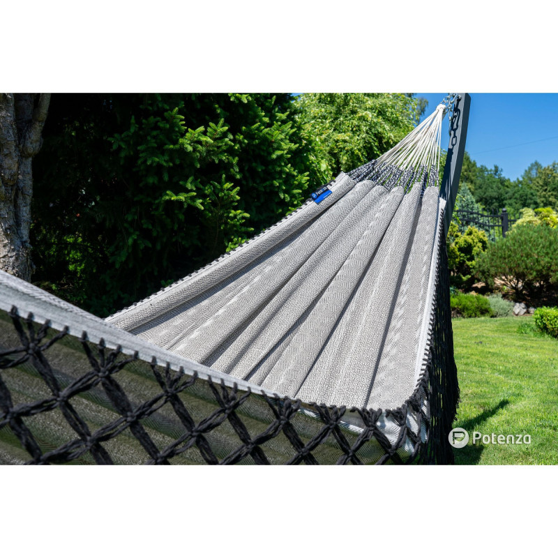 Potenza Hängematte mit Gestell  I Medelin100% Baumwolle Doppelhängematte 230x160, 200kg I  Aluminium Hängemattengestell 200 kg