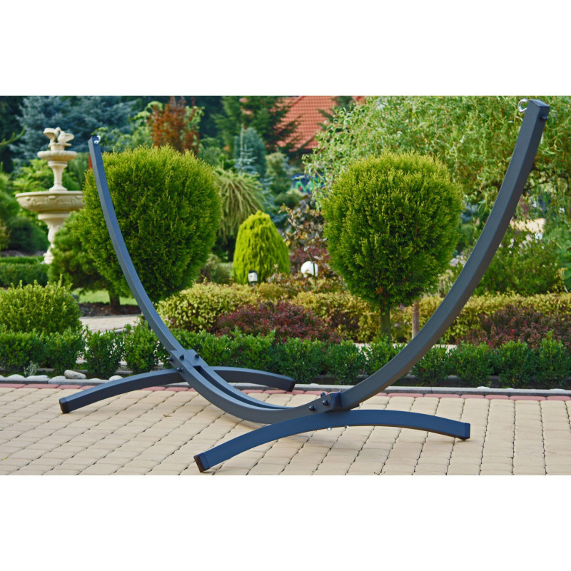 Potenza Panama Stabhängematte mit Verzinkter Tytan Gestell für 2 Personen – 350kg I Hängematte- 210x140, 200kg I Blau