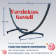 Potenza Barbados Stabhängematte mit Verzinkter Tytan Gestell bis 350kg I Hängematte 210x140, 200kg Schwarz