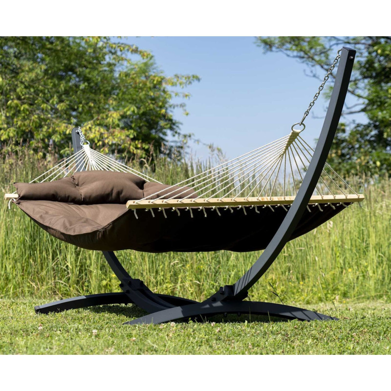 Potenza Hängematte mit Gestell für 2 Personen I Atlanta Stabhängematte XXL 210x140 cm 200kg I Tytan Hängemattengestell 350kg
