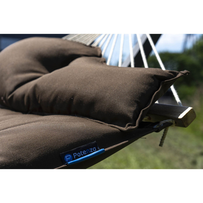 Potenza Hängematte mit Gestell für 2 Personen I Atlanta Stabhängematte XXL 210x140 cm 200kg I Tytan Hängemattengestell 350kg