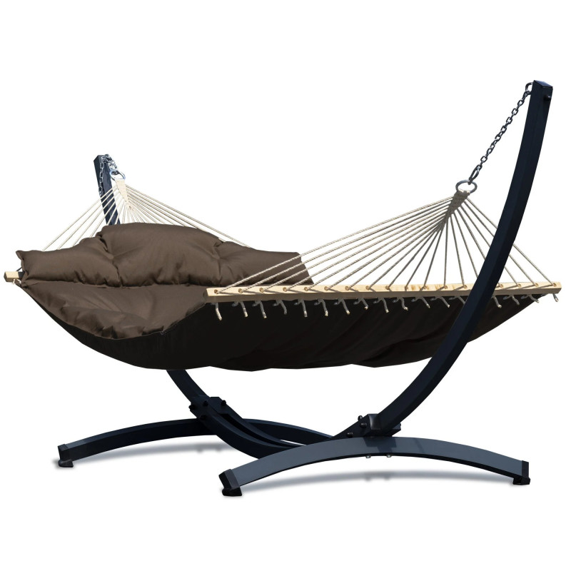 Potenza Hängematte mit Gestell für 2 Personen I Atlanta Stabhängematte XXL 210x140 cm 200kg I Tytan Hängemattengestell 350kg
