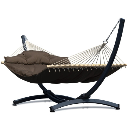 Potenza Hängematte mit Gestell für 2 Personen I Atlanta Stabhängematte XXL 210x140 cm 200kg I Tytan Verzinkter Gestell 350kg