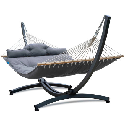 Potenza Hängematte mit Gestell für 2 Personen I Atlanta Stabhängematte XXL 210x140 cm 200kg I Tytan Verzinkter Gestell 350kg