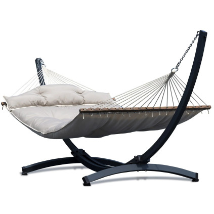 Potenza Hängematte mit Gestell für 2 Personen I Atlanta Stabhängematte XXL 210x140 cm 200kg I Tytan Verzinkter Gestell 350kg