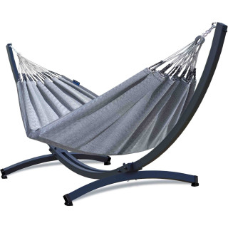 Potenza Hängematte mit Aluminium Gestell I Medelin 100% Baumwolle Doppelhängematte 230x160, 200kg I B&W