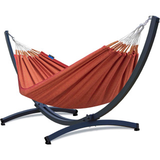 Potenza Merida Hängematte mit Aluminium Gestell I Medelin100% Baumwolle Doppelhängematte 230x160, 200kg I Chilli