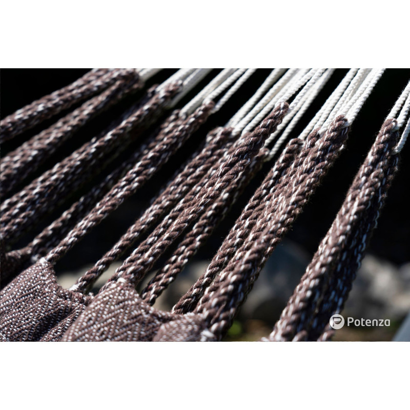 Potenza Merida Hängematte mit Aluminium Gestell I Medelin 100% Baumwolle Doppelhängematte 230x160, 200kg I Pekan