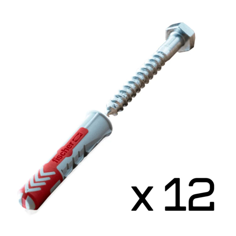 Montagedübel für Sprossenwand – Set Fischer DuoPower 10x80  (12 Stück)