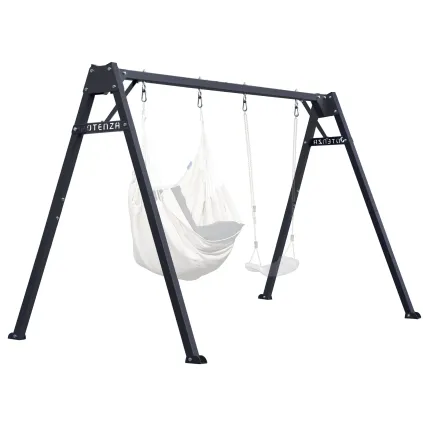 Kinderschaukel Verzinktes Schaukelgestell Graphit Doppelschaukel für Kinder und Hängematte Gartenschaukel 250x200cm
