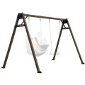 Kinderschaukel Verzinktes Schaukelgestell Braun Doppelschaukel für Kinder und Hängematte Gartenschaukel 250x200cm