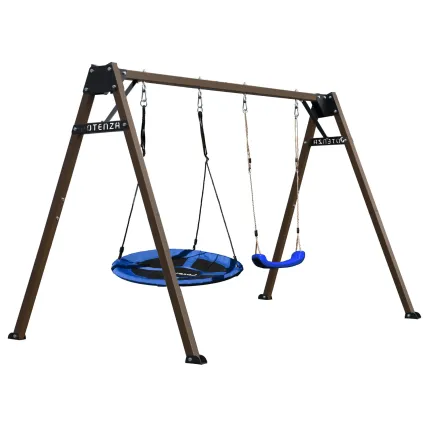 Potenza Kinderschaukel mit Nestschaukel und Schaukel-Sitz Verzinktes Schaukelgestell