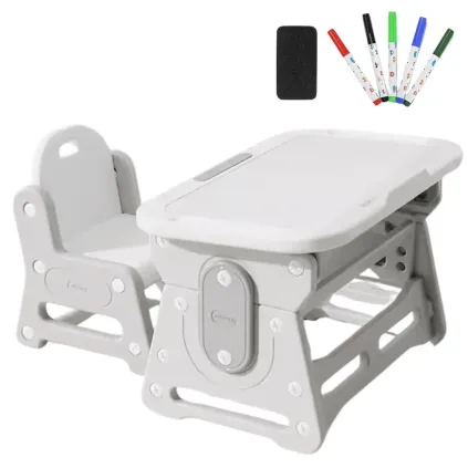 Kindertisch höhenverstellbar mit Stuhl – neigbare Tischplatte – ergonomisch, stabil & sicher Tisch-Set für Kinder