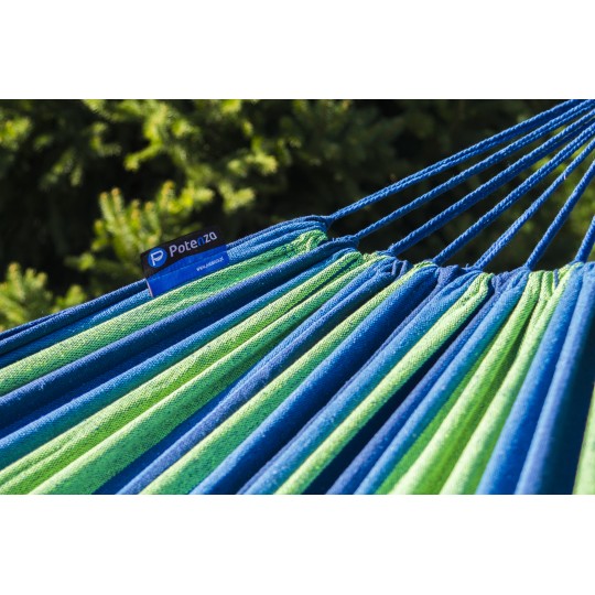 Potenza Outdoor Hängematte 220 x 160 cm, Belastbarkeit bis 200 kg I Grün-Blau