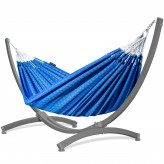 Potenza Morena Hängematte mit Verzinkter Tytan Gestell für 2 Personen, Hängematte- 230x160, 220kg I Cocoon – Ocean