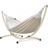 Potenza Outdoor Hängematte mit Verzinkter Gestell für 2 Personen I Medelin 230x160, 200kg Creme