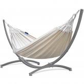 Potenza Outdoor Hängematte mit Verzinkter Gestell für 2 Personen I Medelin 230x160, 200kg Creme