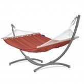 Potenza Outdoor Hängematte mit Verzinkter Gestell für 2 Personen I 100% Baumwolle Medelin 215x140 Chilli