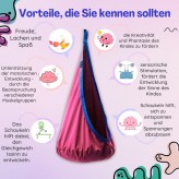 Potenza Milo Cocoon Hängehöhle für Kinder Hängesessel Kindersitz Kindershaukel mit Kissen 100% Baumwolle max 70kg Hängeschaukel