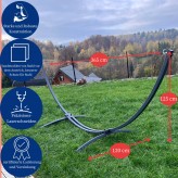 Potenza Hängematte mit Verzinkter Gestell – 220kg für 2 Personen I Hängematte- 220x160, 200kg I Ariba