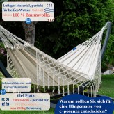 Potenza Medelin Double Hängematte 230 x 160 cm, Belastbarkeit bis 200 kg, 100% Baumwolle I Blau