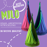 Potenza Milo Cocoon Hängehöhle für Kinder Hängesessel Kindersitz Kindershaukel mit Kissen 100% Baumwolle max 70kg Hängeschaukel