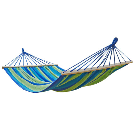 Potenza Stabhängematte I Outdoor Hängematte- 220x160 cm, 200kg I  Acadia - Grün-Blau