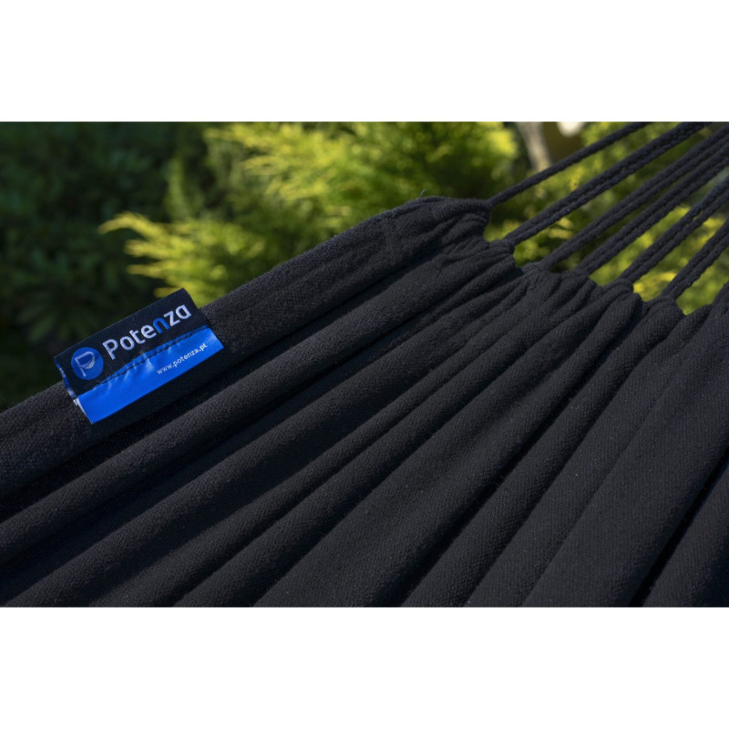 Potenza Outdoor Hängematte 220 x 160 cm, Belastbarkeit bis 200 kg I Santia - Schwarz