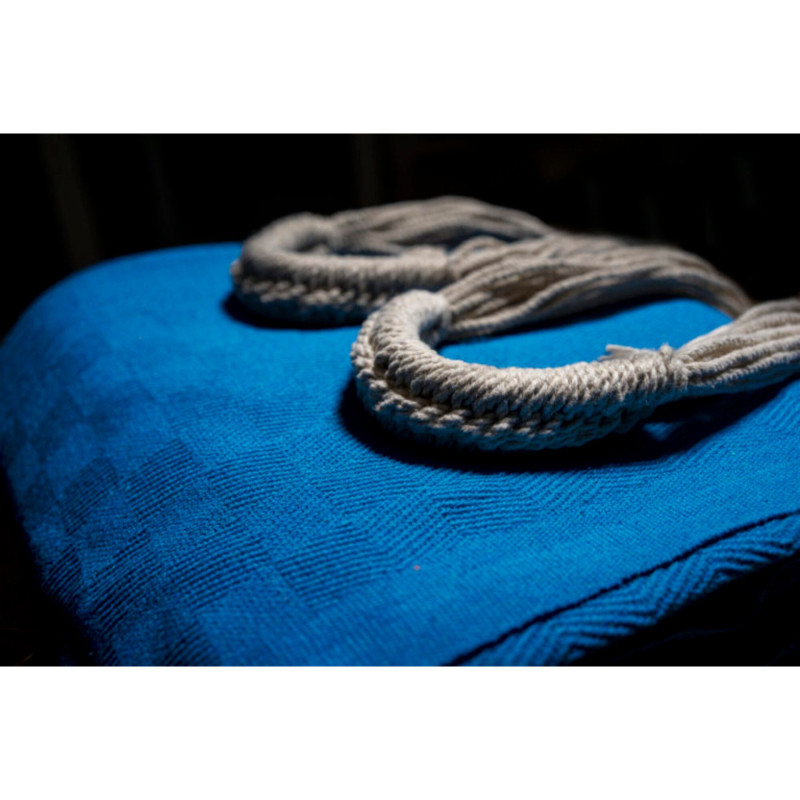 Potenza Medelin Hängematte 220 x 140 cm, Belastbarkeit bis 160 kg, 100% Baumwolle I Blau