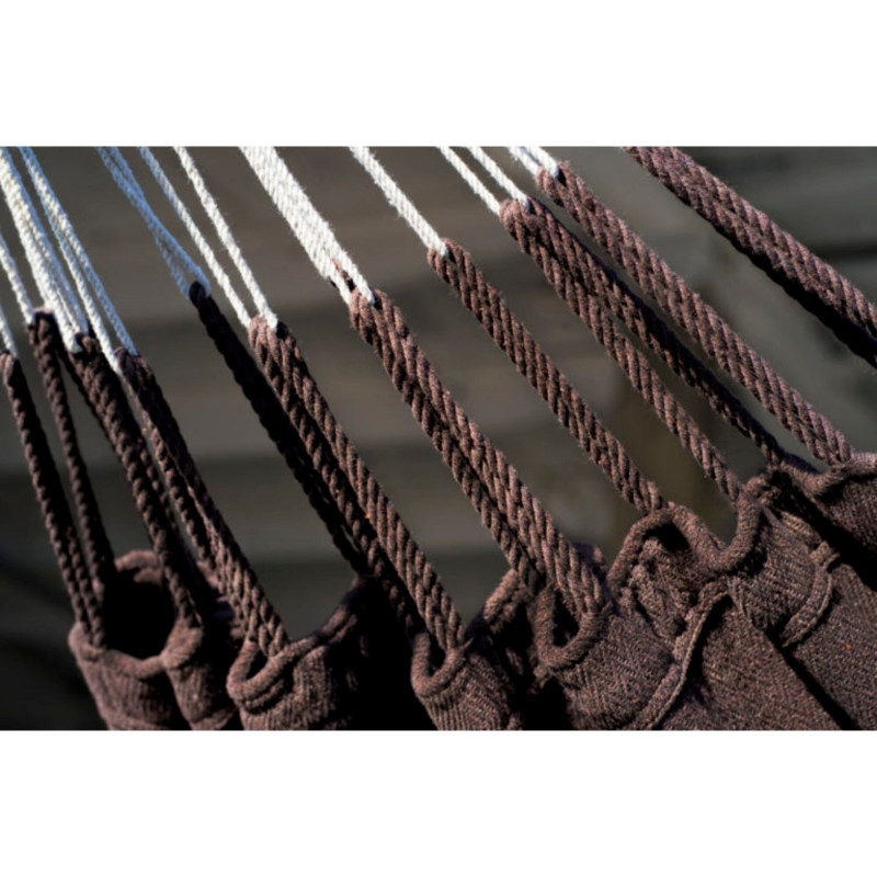 Potenza Medelin Double Hängematte 230 x 160 cm, Belastbarkeit bis 200 kg, 100% Baumwolle I Coffee