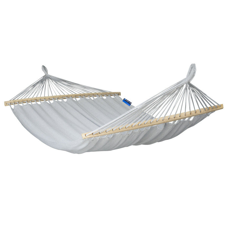 Potenza Stabhängematte Merida 215x160cm für 2 Personen Hängematte 100% Baumwolle, Belastbarkeit bis 200 kg I Silver