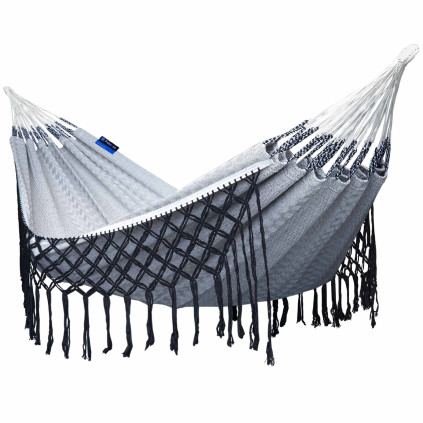 Potenza Medelin Double Hängematte 230 x 160 cm, Belastbarkeit bis 200 kg, 100% Baumwolle I Boho B&W