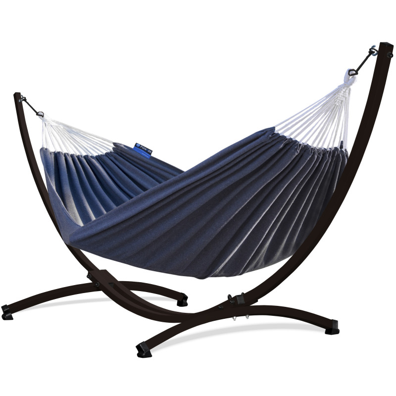 Potenza Hängematte mit Gestell für 2 Personen, Hängematte- 220x160, 200kg I  Cocoon - Grau